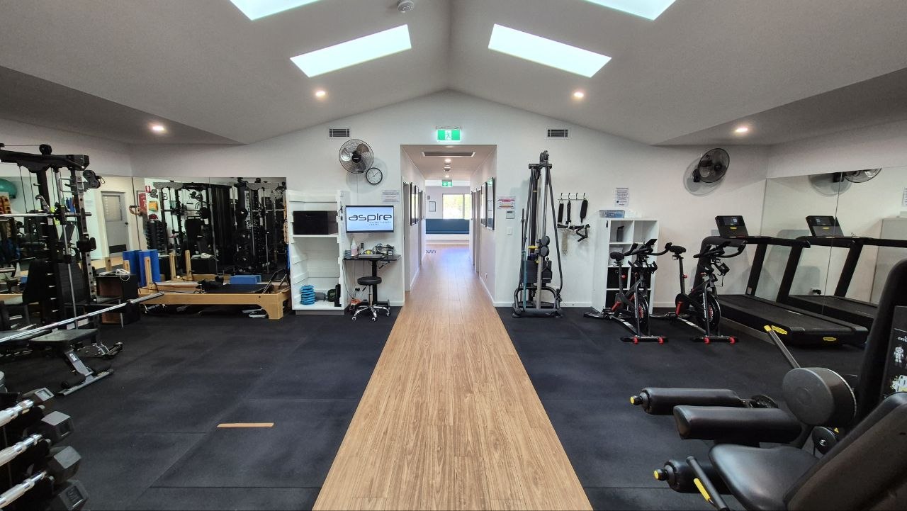 The gym at Aspire looking down the centre of the space